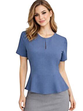 Banana Republic Classic Dusty Lavender Crepe Peplum Top Blouse Size XS